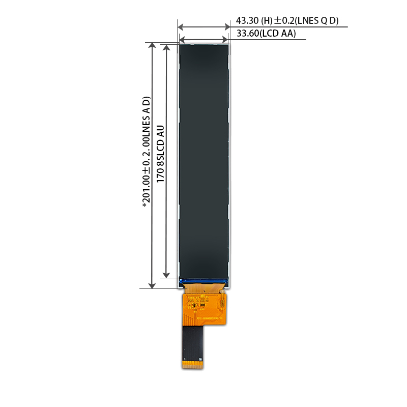 6.9-inch long LCD screen 280×1424 MIPI interface 30pin TFT-LCD strip LCD module
