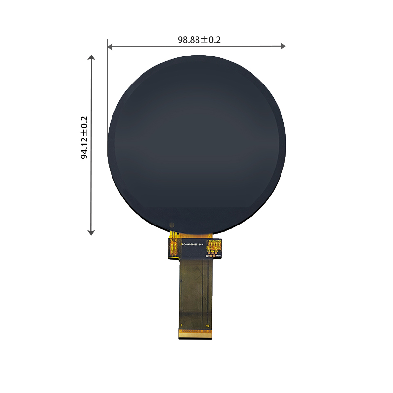 شاشة LCD 3.6 بوصة ، شاشة دائرية ، 544 × 506 ، واجهة RGB ، 40 نقطة ، وحدة TFTLCD Round Round 3.6 بوصة