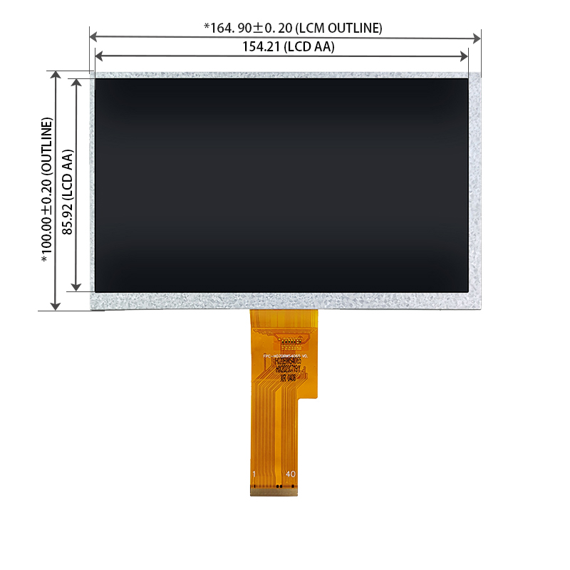7-inch IPS LCD screen 1024×600 LVDS interface ips full viewing angle TFT-LCD LCD module